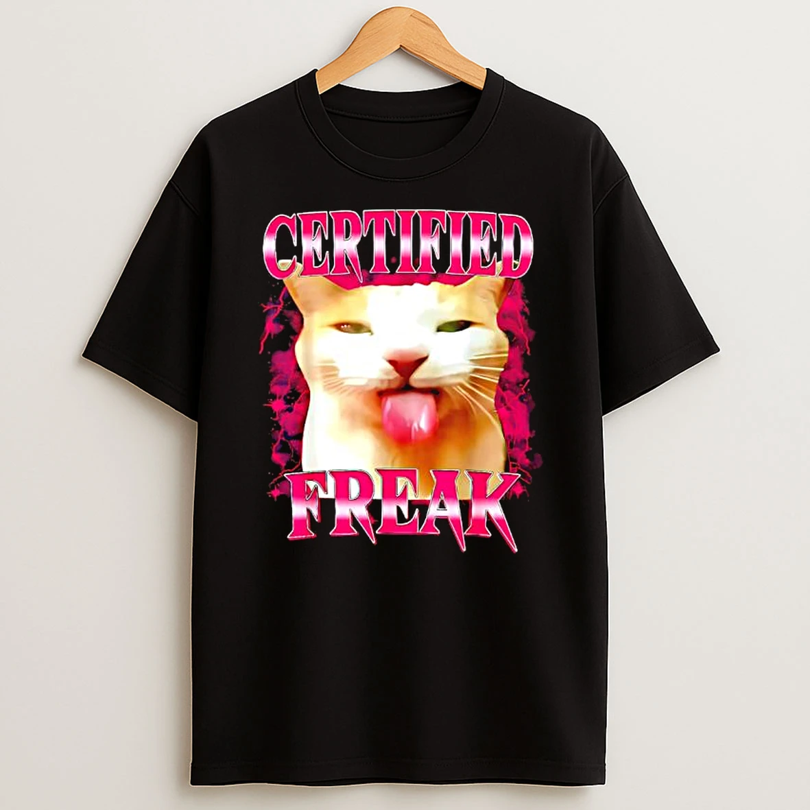 Cat Certified Freak Graphic T Shirt