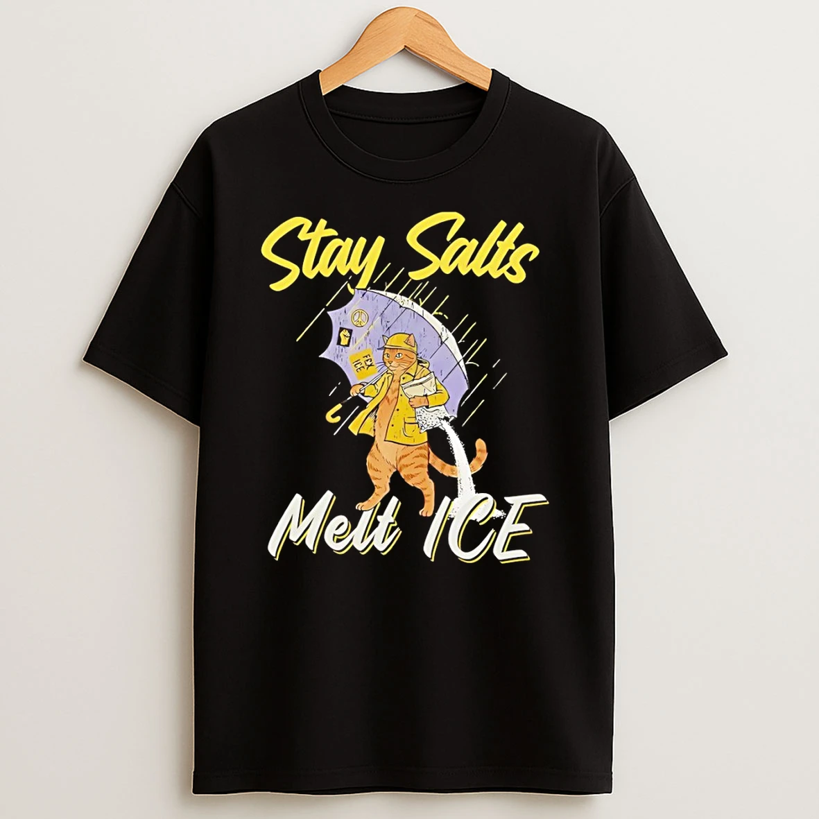Cat Stay Salty Melt Ice Anti Ice Abolish Vintage T Shirt