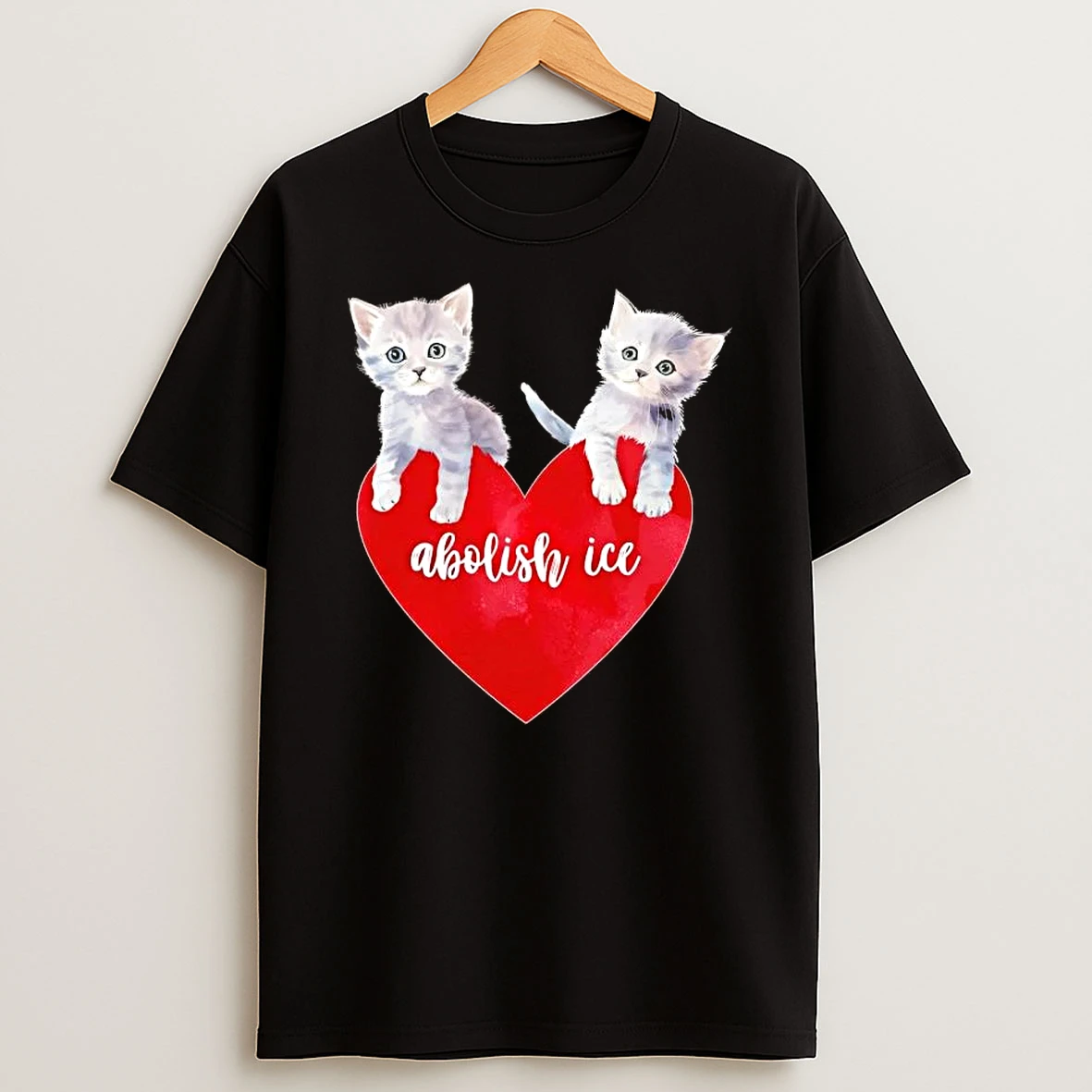 Cats Abolish Ice Valentine Heart Kittens Anti Ice T Shirt