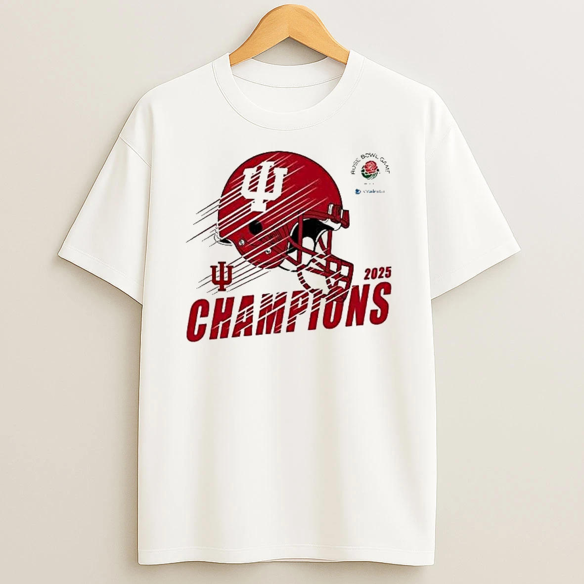 Celebrate 2026 Rose Bowl Champions Indiana Hoosiers To Champions 2026 Rose Bowl Helmet T Shirt