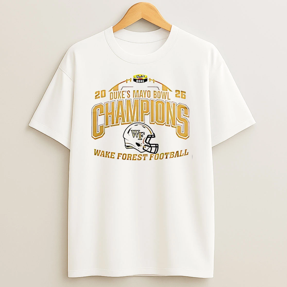 Champions Wake Forest Demon Deacons 2026 Dukes Mayo Bowl T Shirt