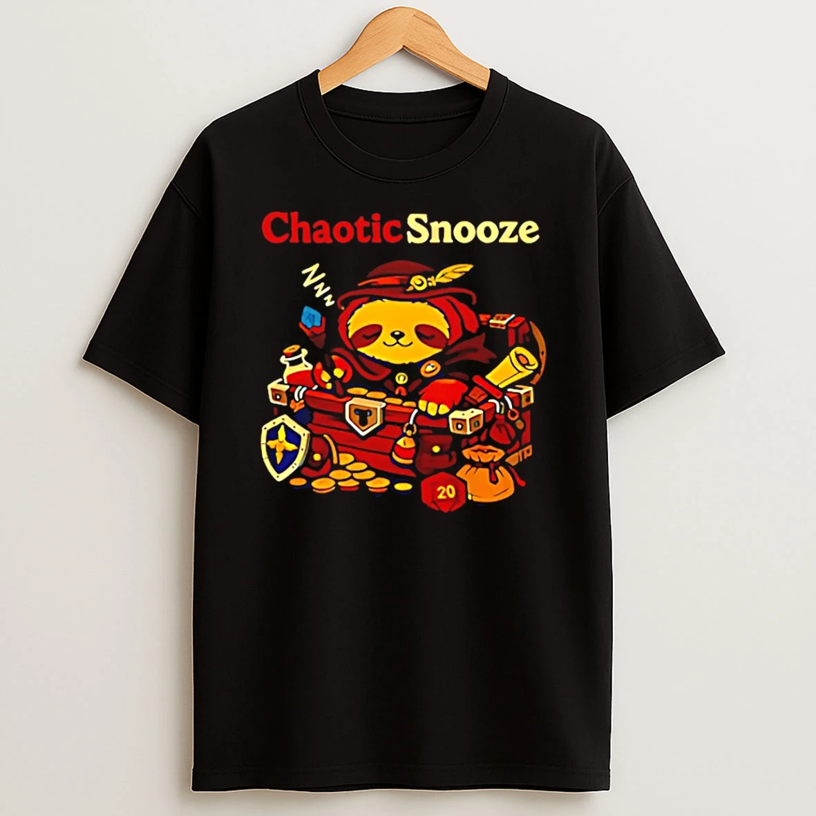 Chaotic Snooze Sloth Dungeons And Dragons T Shirt