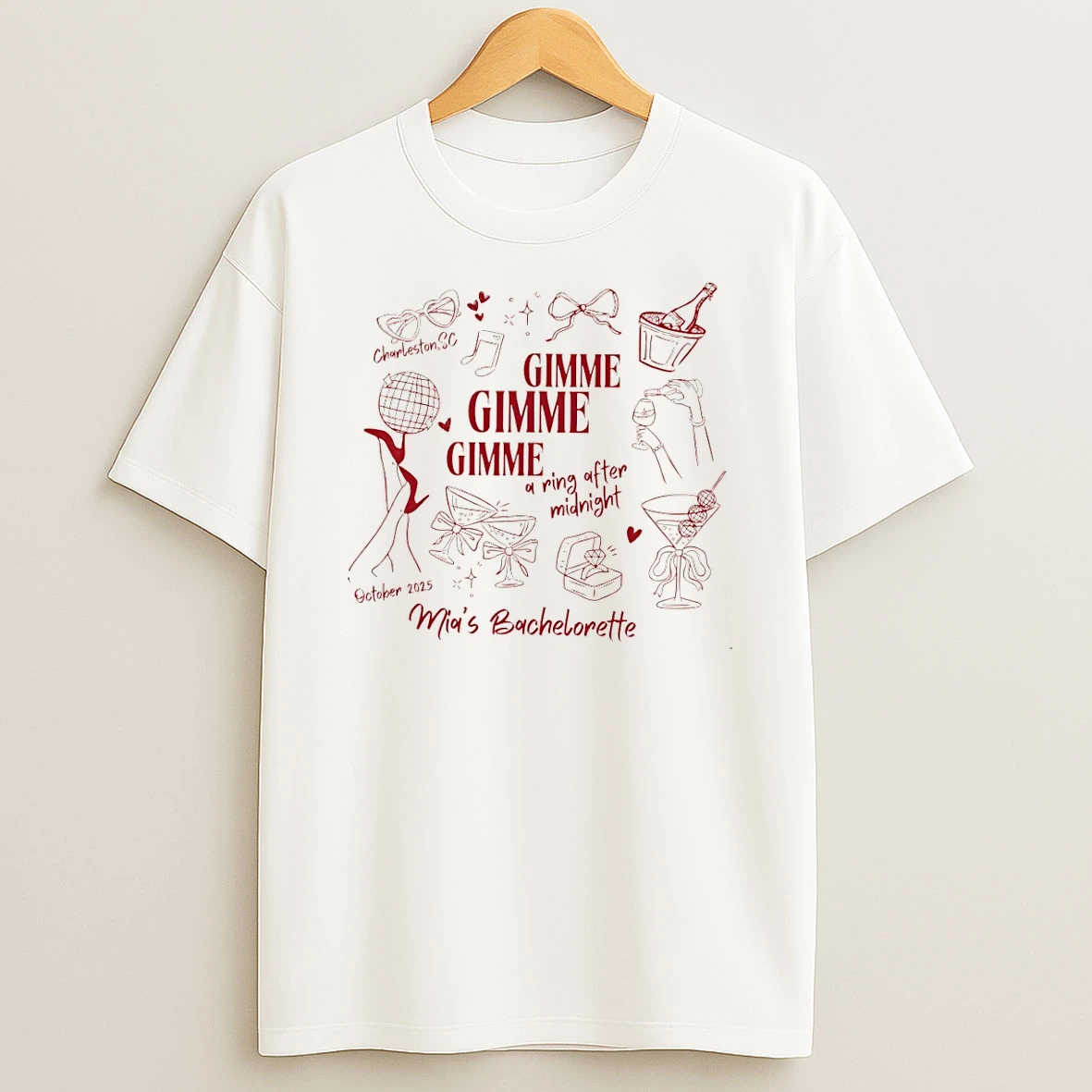 Charleston Sc Gimme Gimme Gimme A Ring After Midnight Mias Bachelorette T Shirt