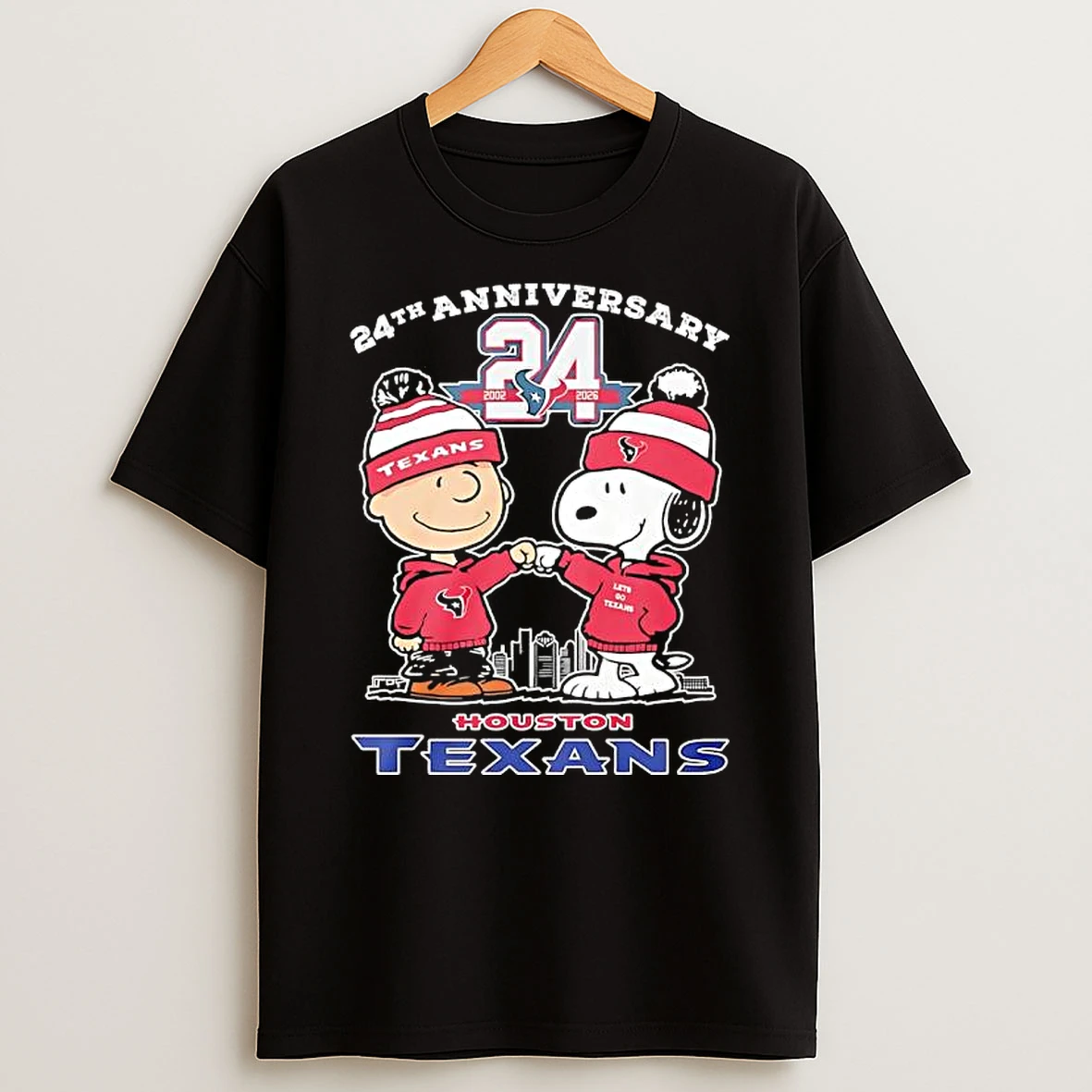 Charlie Brown Snoopy X Houston Texans 24th Anniversary T Shirt
