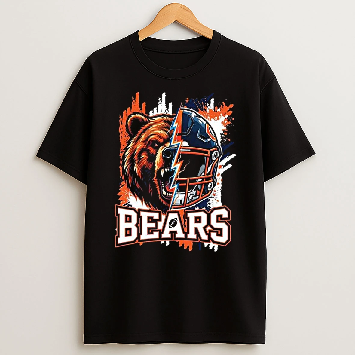 Chicago Bear Football Split Bear Helmet T Shirt