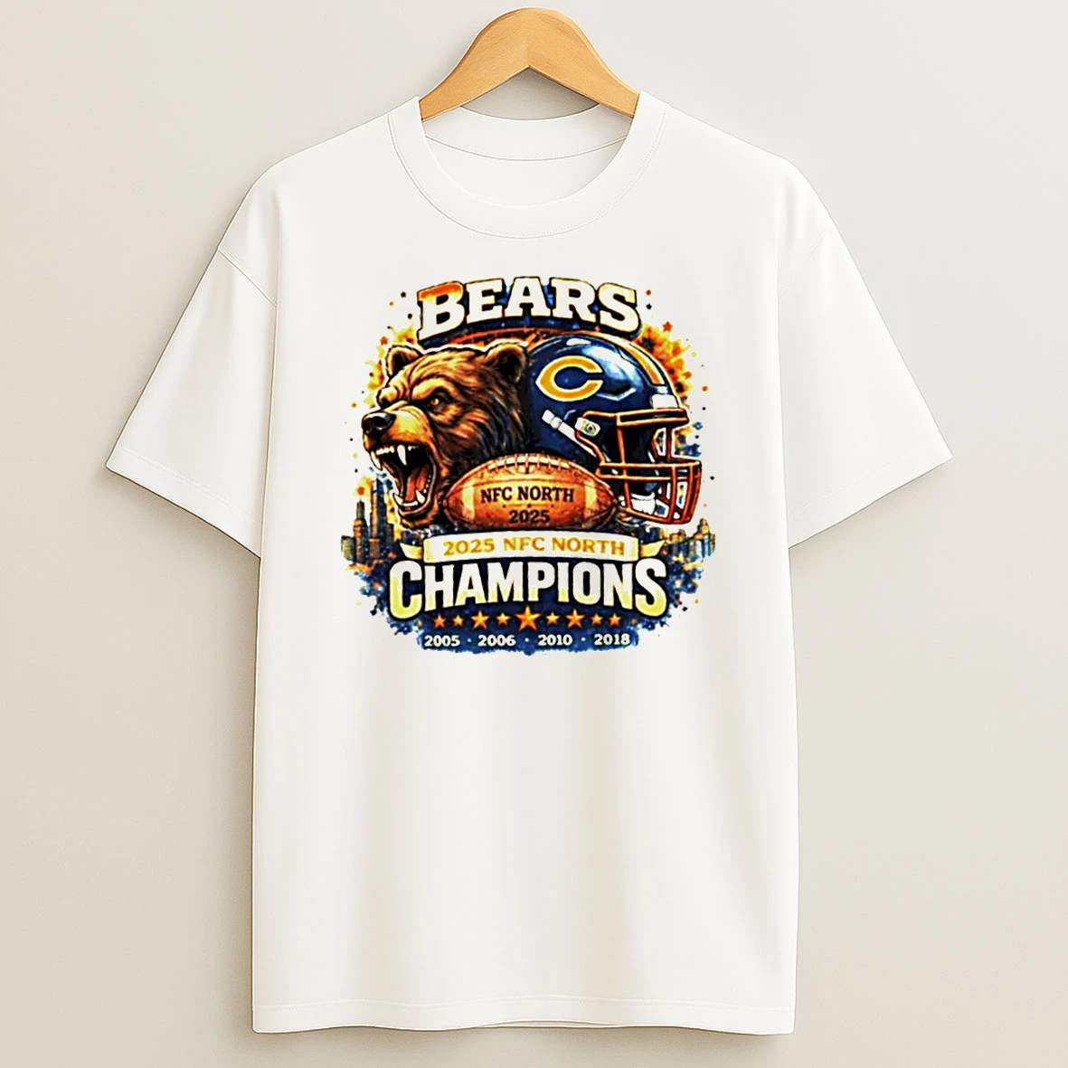 Chicago Bears Football College Nfc North Champions Da Bears 2026 Game Day T Shirt
