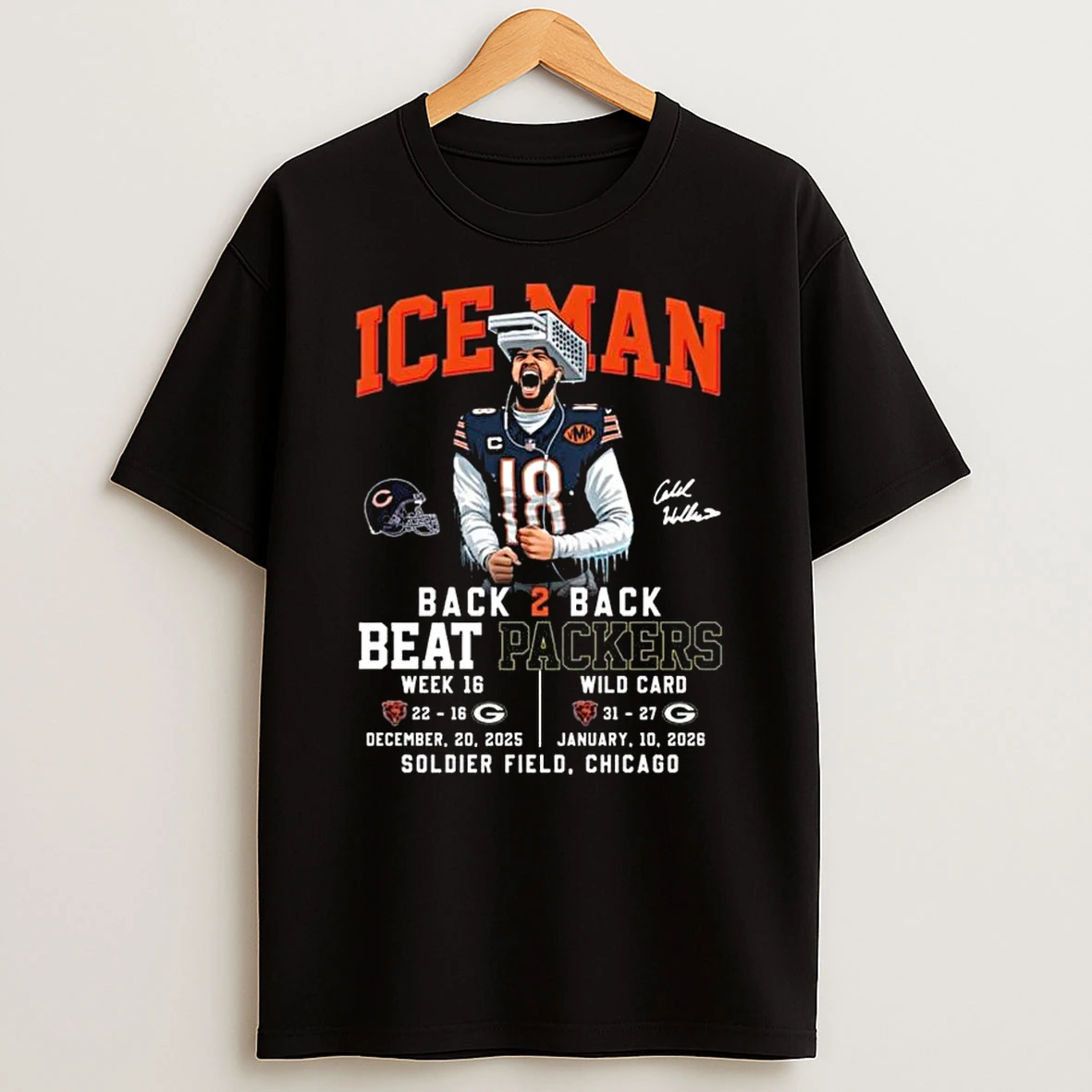 Chicago Bears Ice Man Back 2 Back Beat Packers T Shirt
