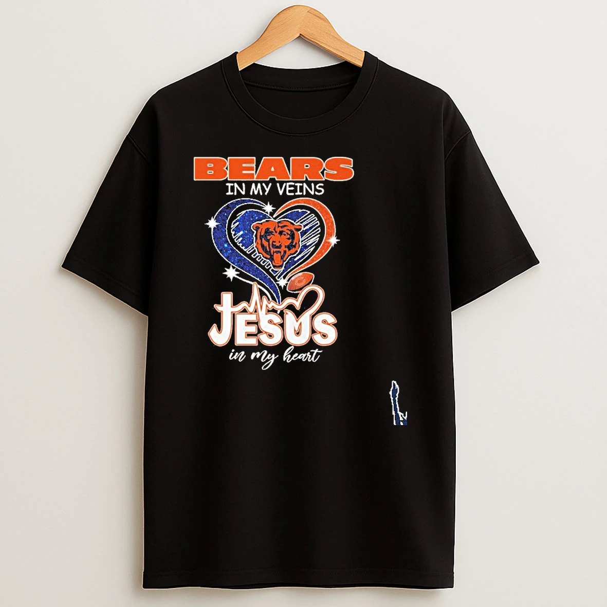Chicago Bears In My Veins Jesus In My Heart 2026 Playoffs T Shirt