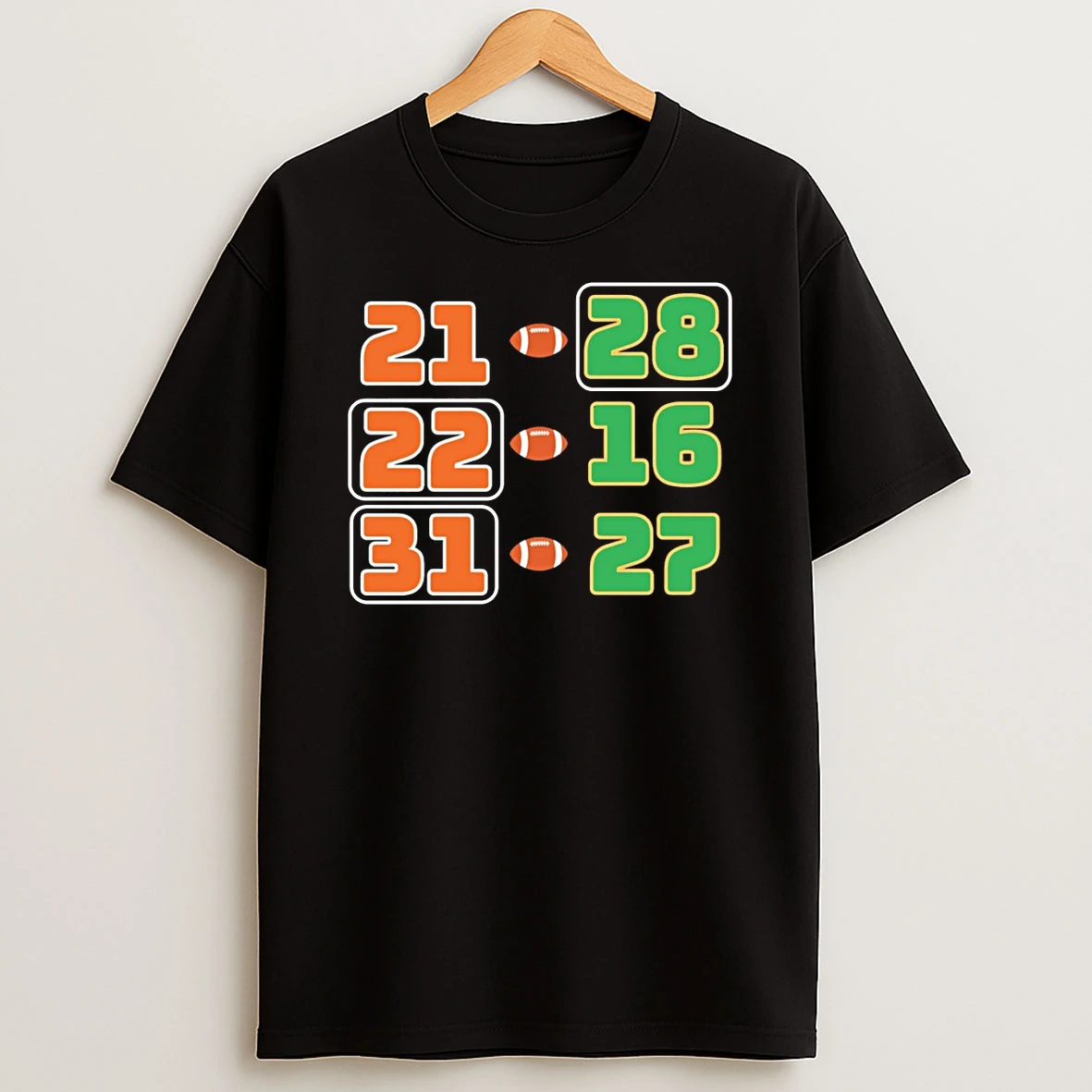 Chicago Bears Vs Green Bay Packers Season Record 21 28 22 16 31 27 T Shirt