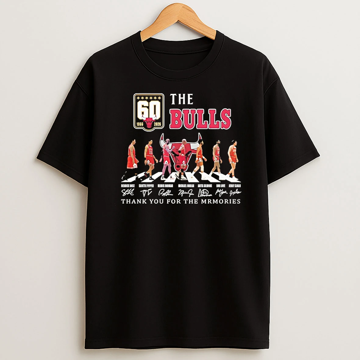 Chicago Bulls The Bulls Basketball 60th Abbey Road Thank You For The Memories Signatures T Shirt