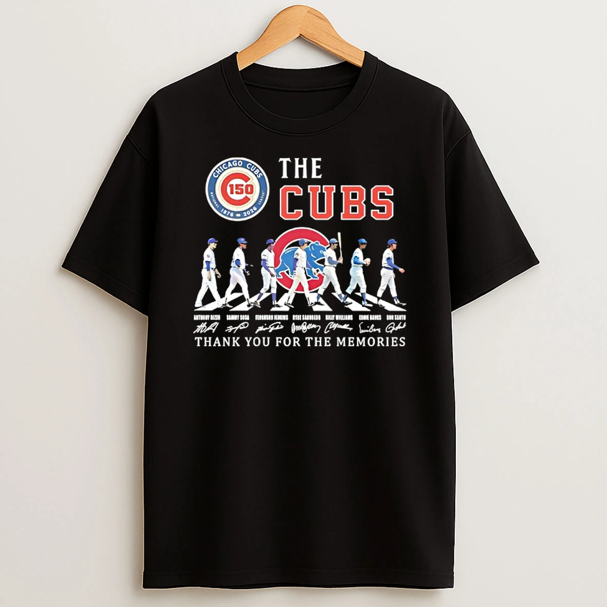 Chicago Cubs 150th Anniversary Players Road Thank You For The Memories Signature T Shirt