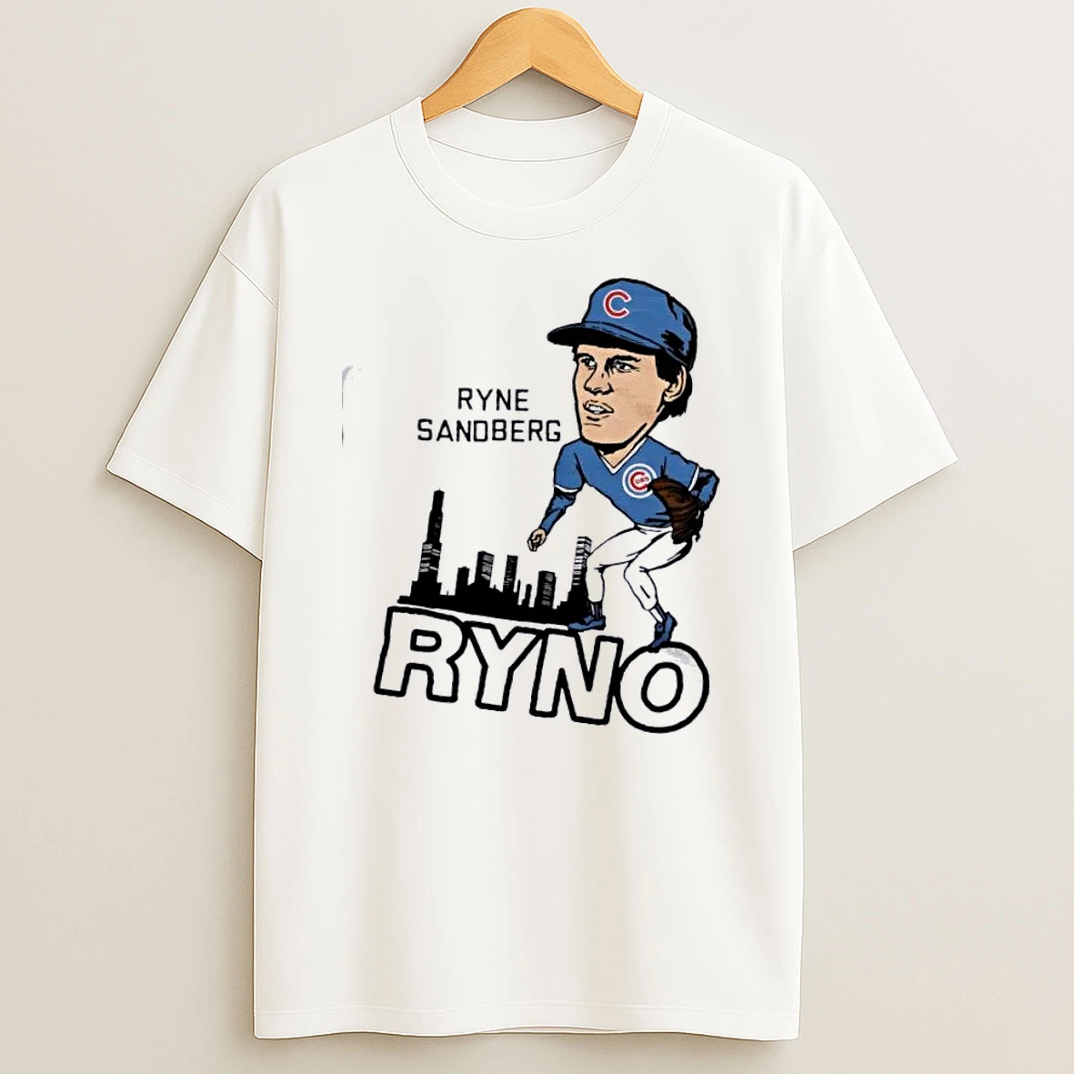 Chicago Cubs Basketball Ryne Sandberg Ryno Skyline Signature T Shirt