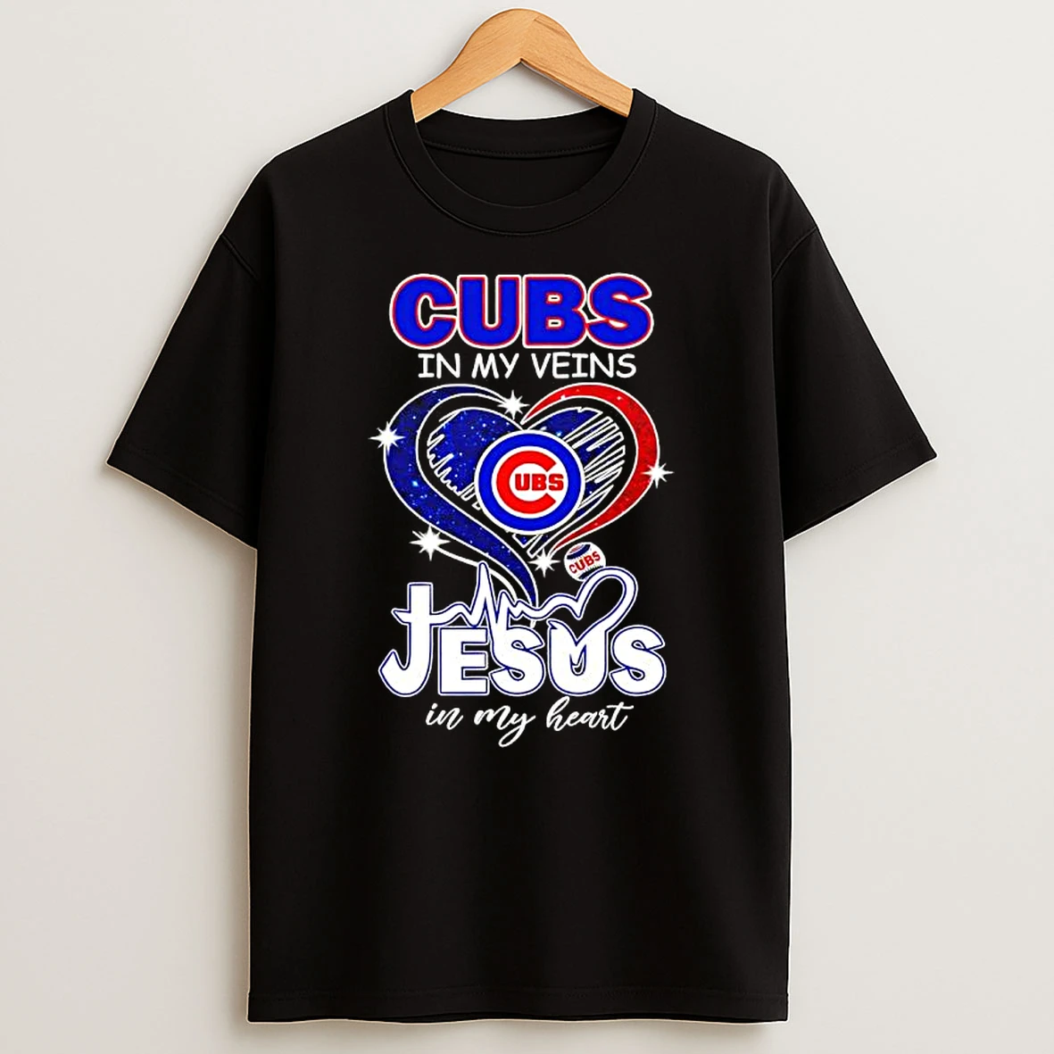 Chicago Cubs In My Veins Jesus In My Heart T Shirt