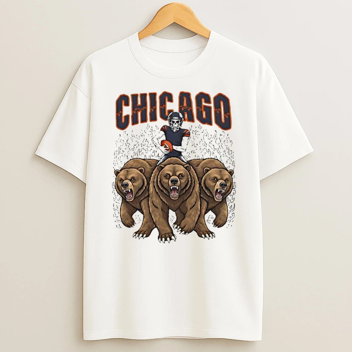 Chicago Football Three Bears Mascot Graphic T Shirt
