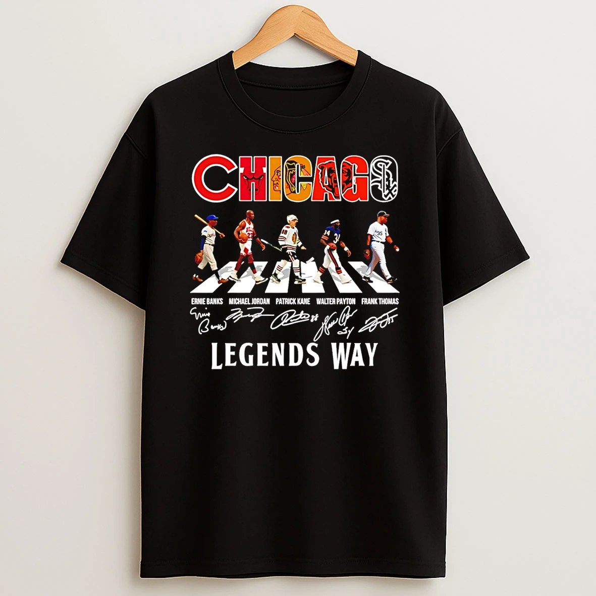 Chicago Sports Lengends Way Cross The Street Signatures 2026 T Shirt