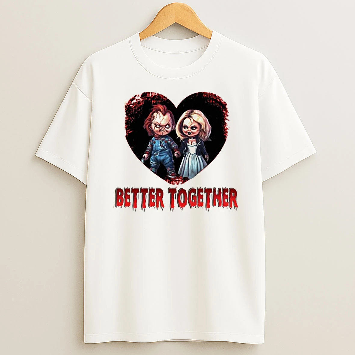 Chucky And Bride Couple Honey Moon Horror Movie Character Better Together T Shirt