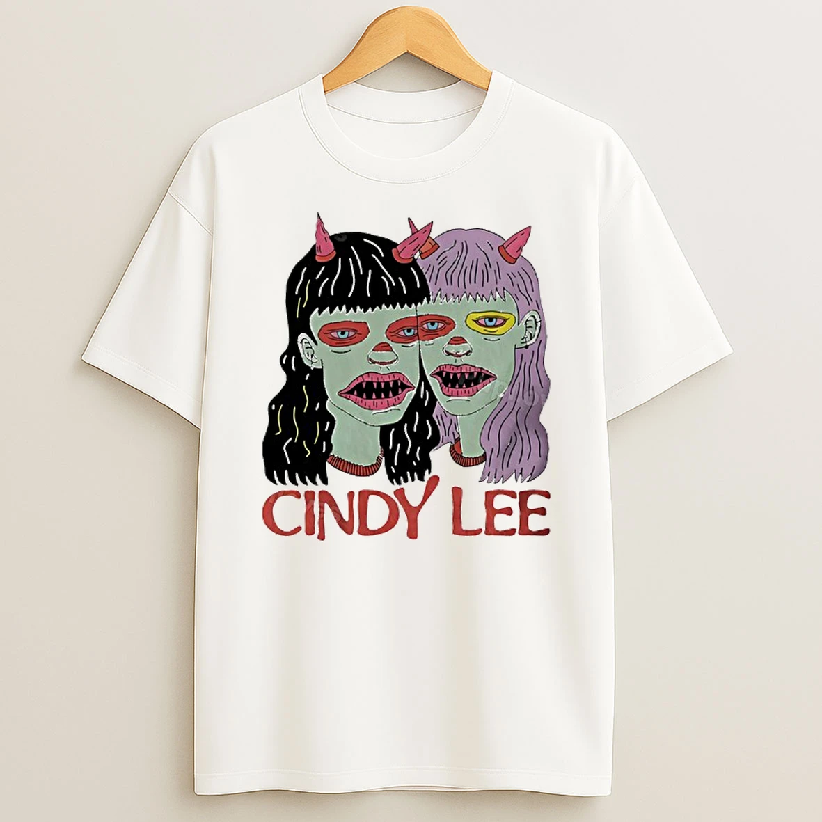 Cindy Lee Two Face Horror Vintage T Shirt