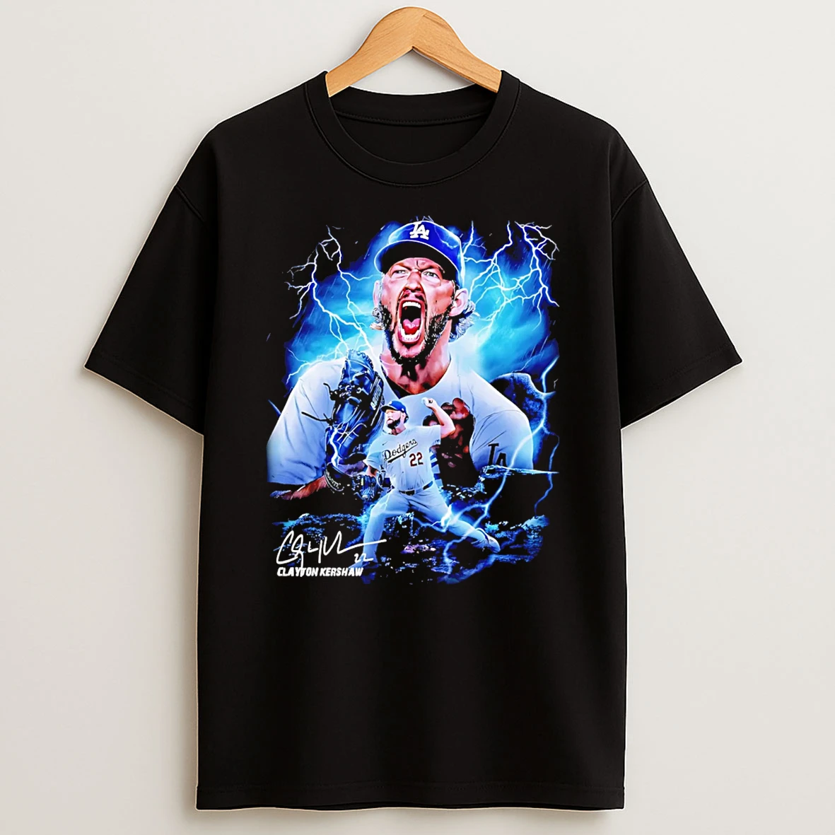 Clayton Kershaw Angry Los Angeles Dodgers Graphic T Shirt