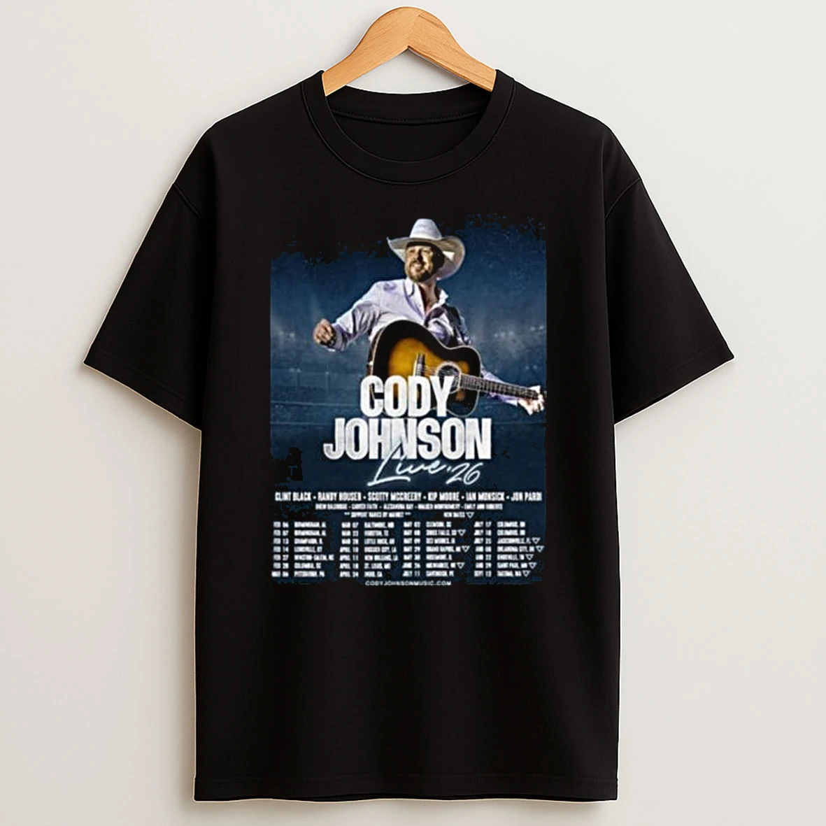 Cody Johnson Live 26 North America Tour 2026 Schedule Tour Dates T Shirt