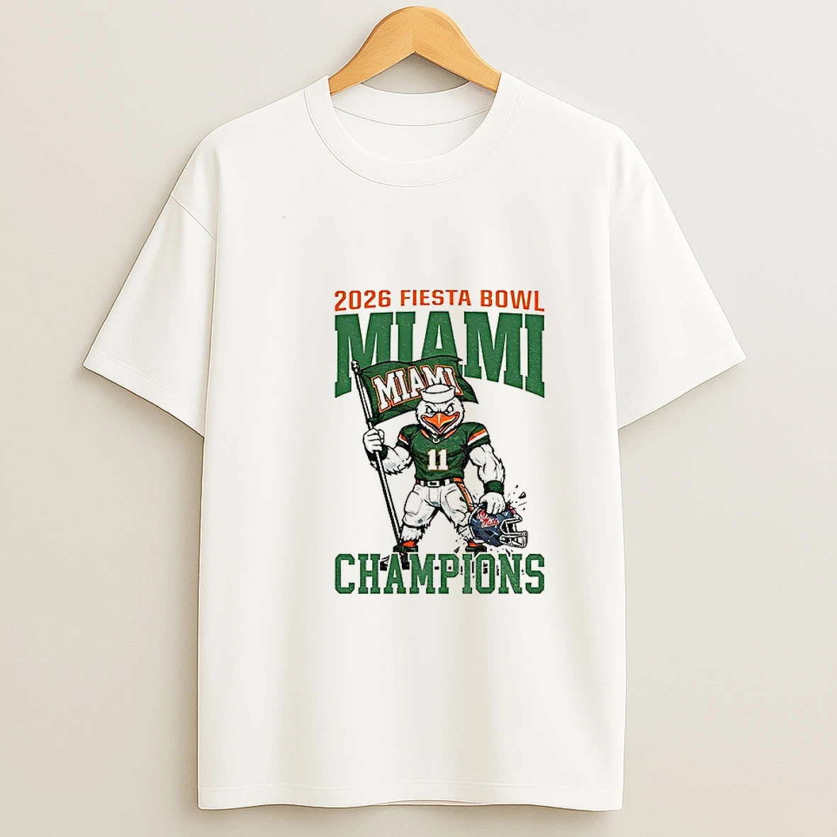 College Football Miami Wins 2026 Fiesta Bowl Champions T Shirt