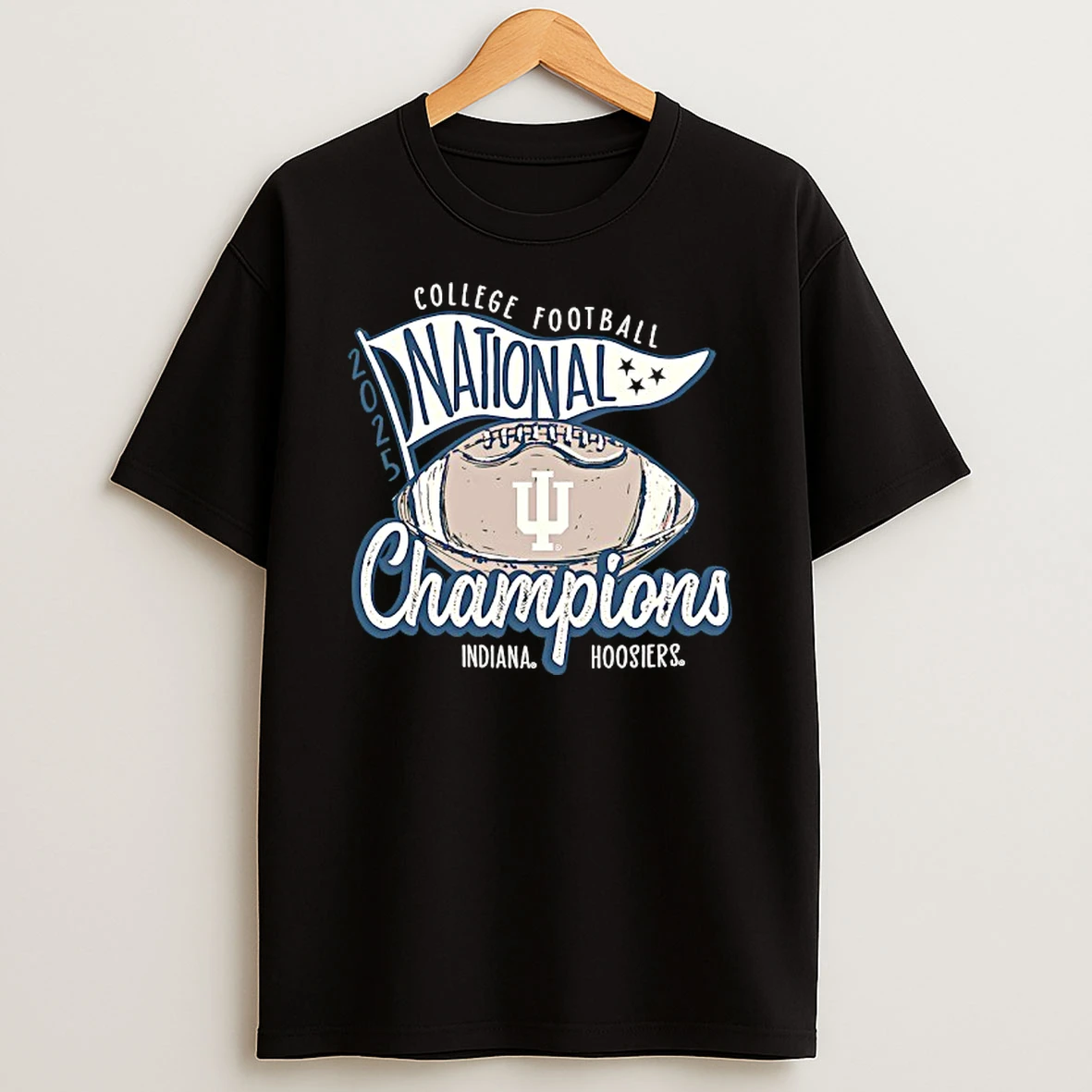 College Football National Champs 2025 Indiana Hoosiers Ball Flag T Shirt