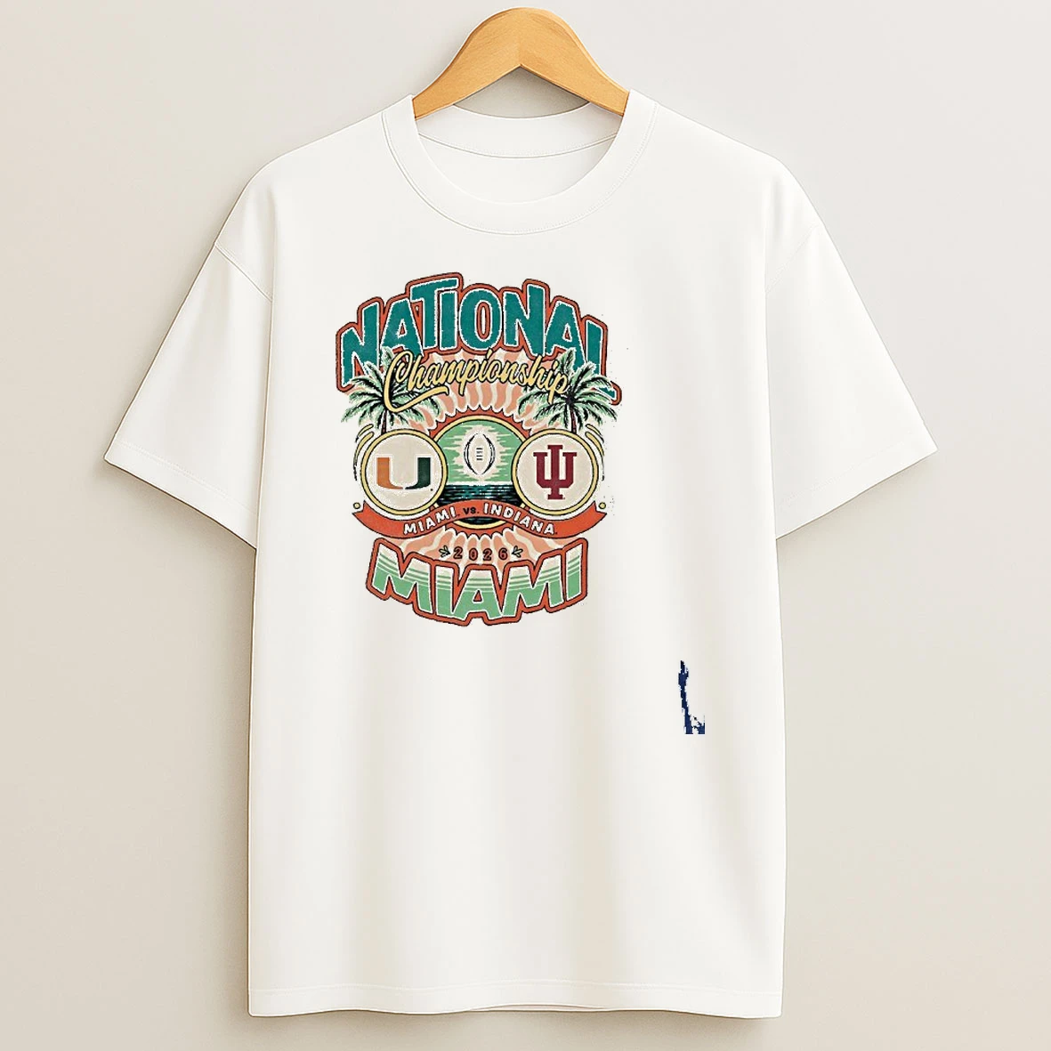 College Football Playoff 2026 National Championship Miami Vs Indiana Matchup Retro T Shirt