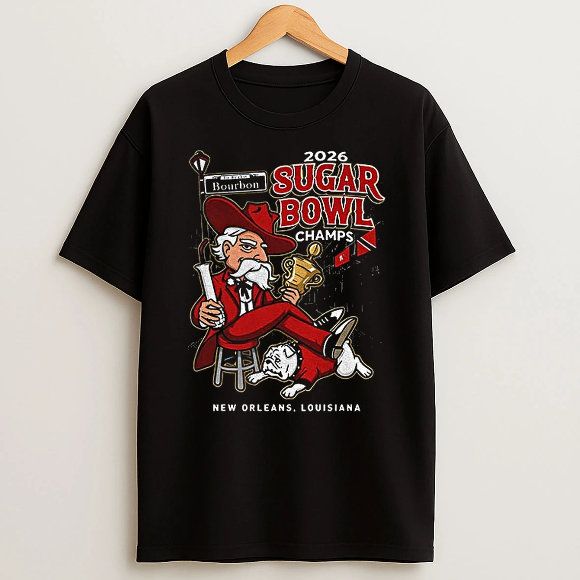 Colonel Reb Mississippi Ole Miss Rebels Beat Georgia Bulldogs Sugar Bowl 2026 Champions T Shirt