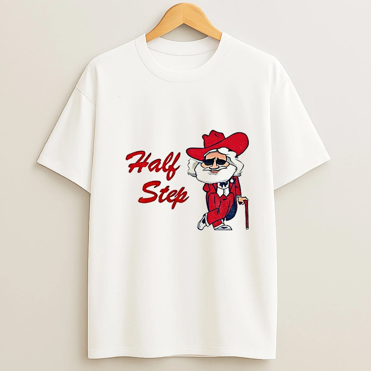 Colonel Reb Ole Miss Rebels Football Half Step Cartoon T Shirt
