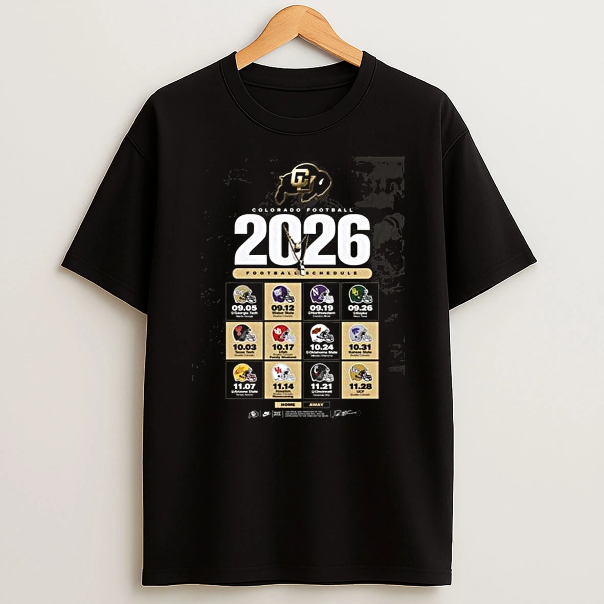 Colorado Buffaloes Football Ncaa Schedule Season 2026 T Shirt