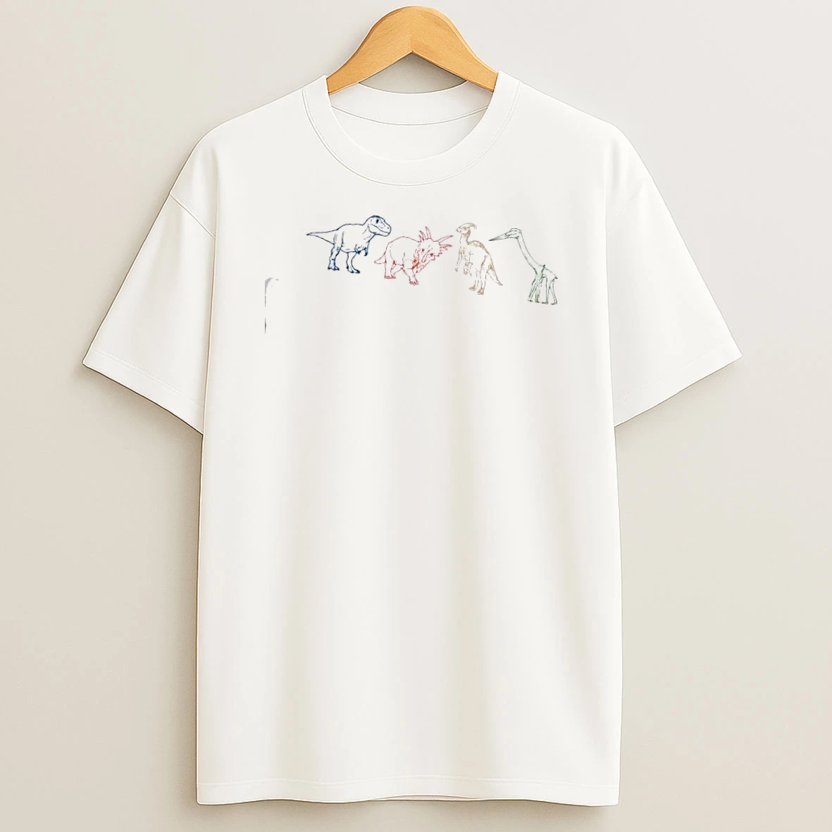 Colorful Dino March T Shirt
