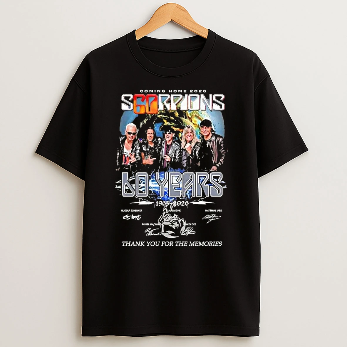 Coming Home 2026 Scorpions 1965 2026 Thank You For The Memories Signatures T Shirt