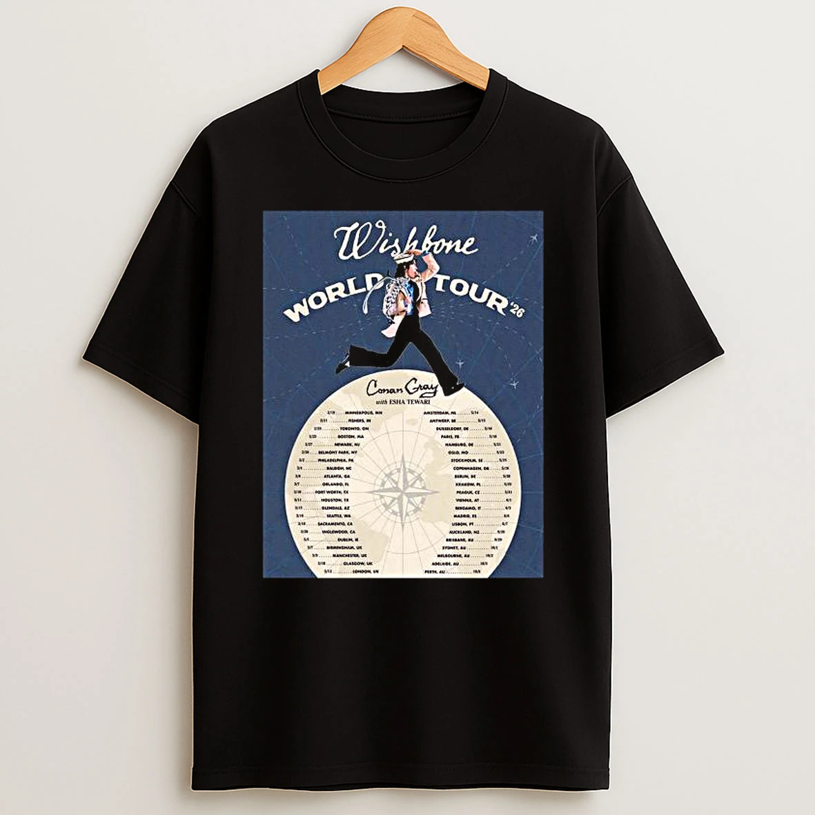 Conan Gray Wishbone World Tour 2026 North America Uk And Europe And Australia Schedule Dates T Shirt