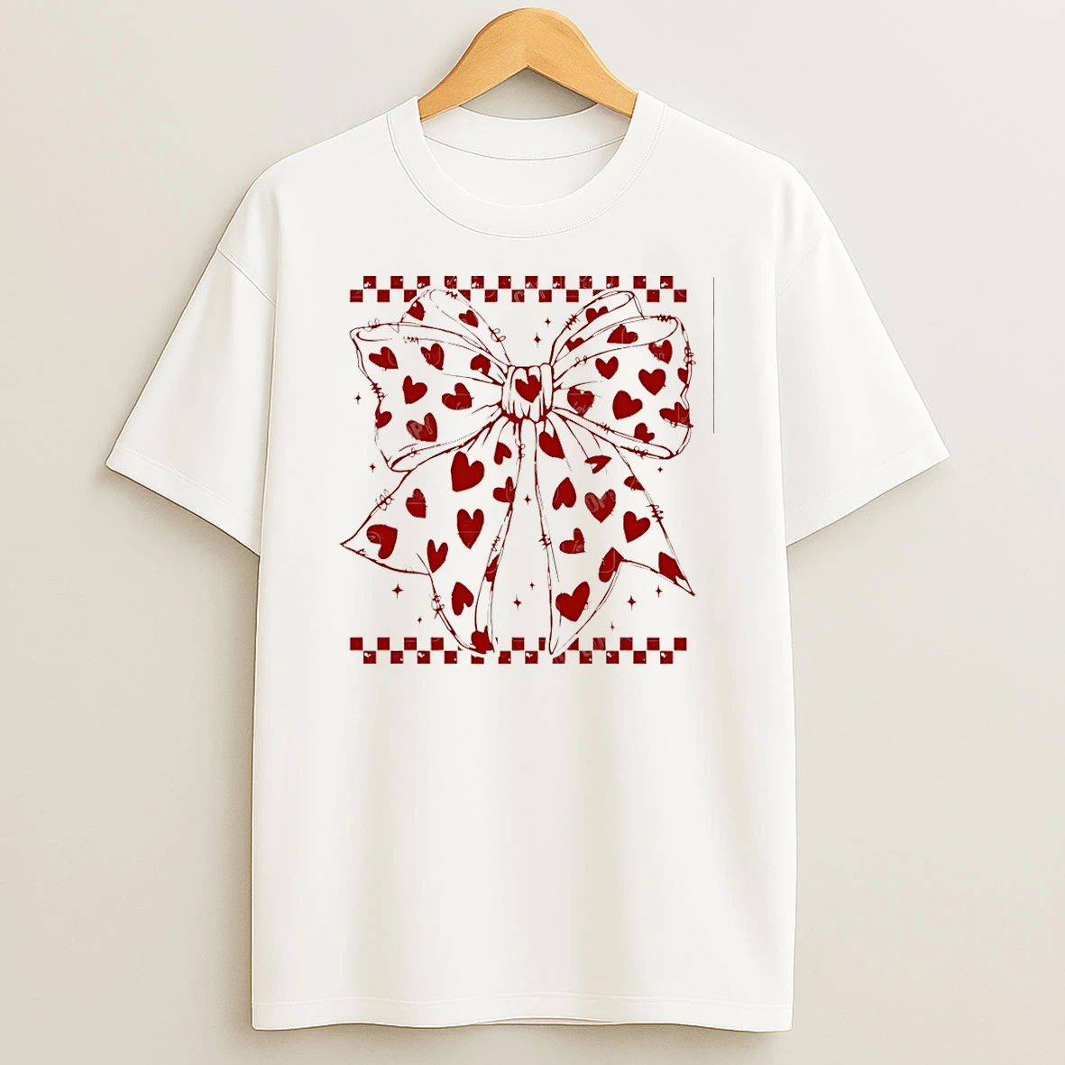 Coquette Bow Heart Valentines Day T Shirt