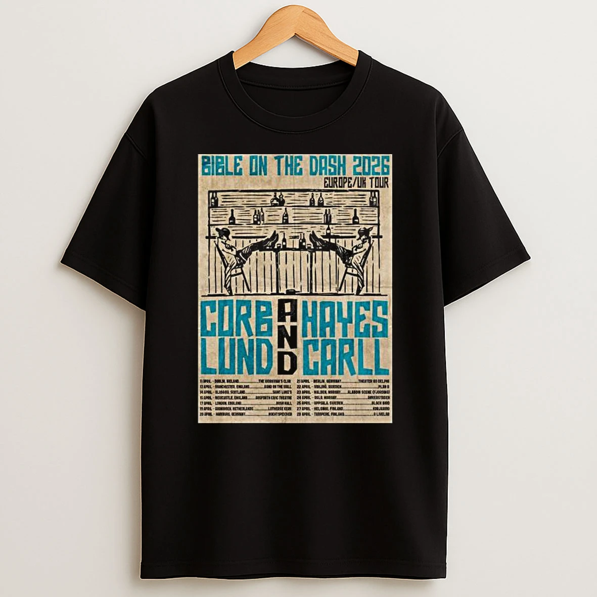 Corb Lund Hayes Carll Tour April 2026 T Shirt