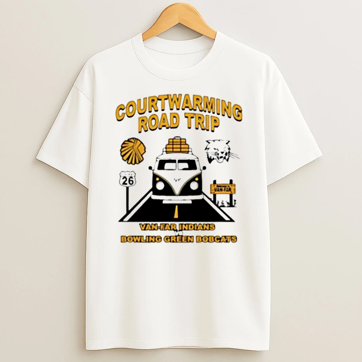 Courtwarming Road Trip Van Far Indians Vs Bowling Green Bobcats T Shirt