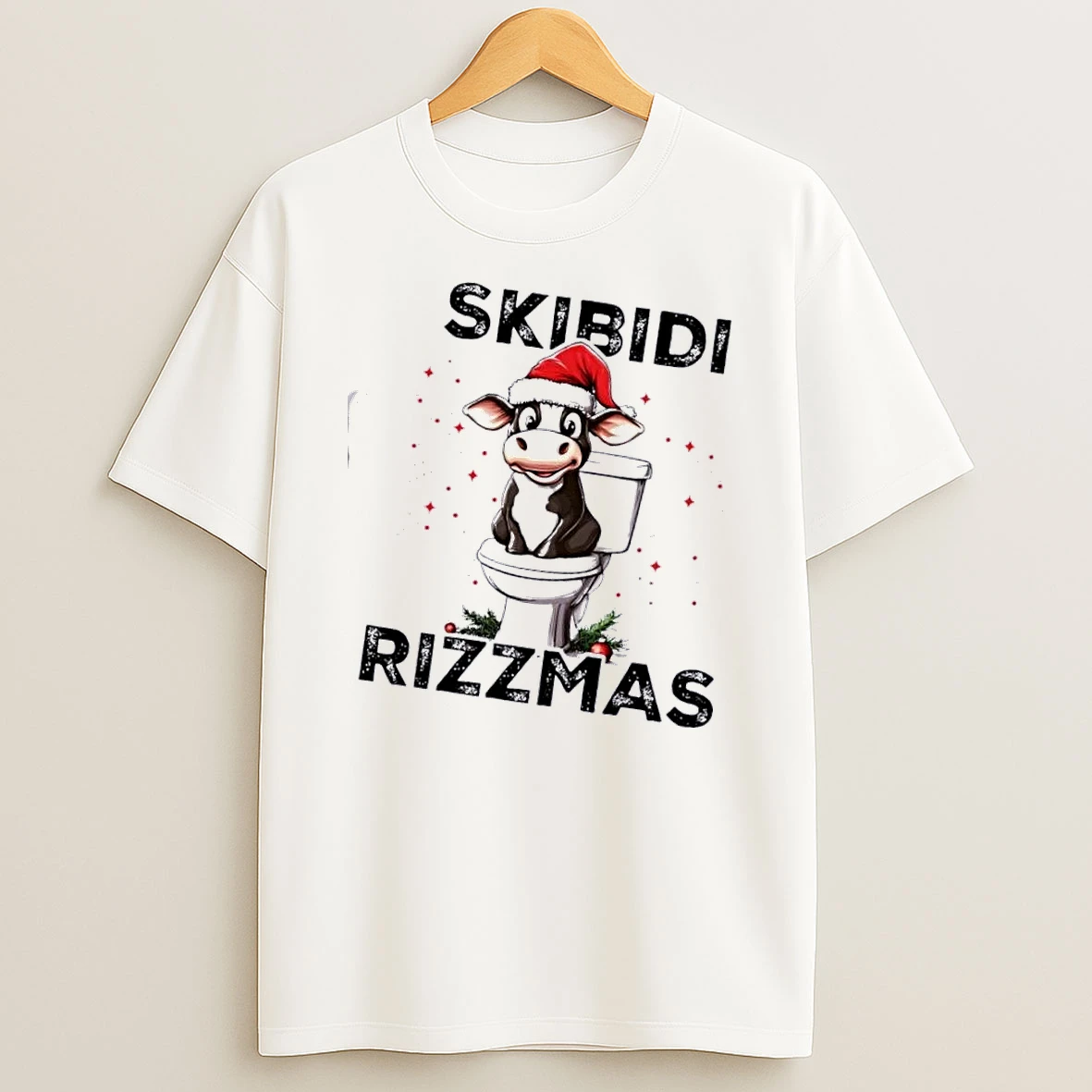 Cow Toilet Skibidi Rizzmas T Shirt