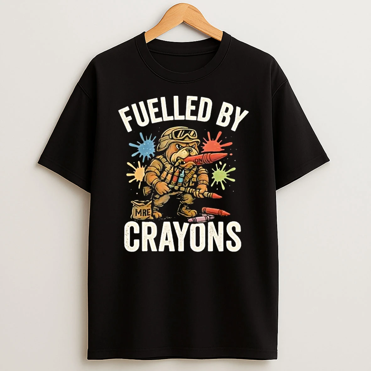 Crayon Eater Military Veteran Corps Bulldog Soldier T Shirt