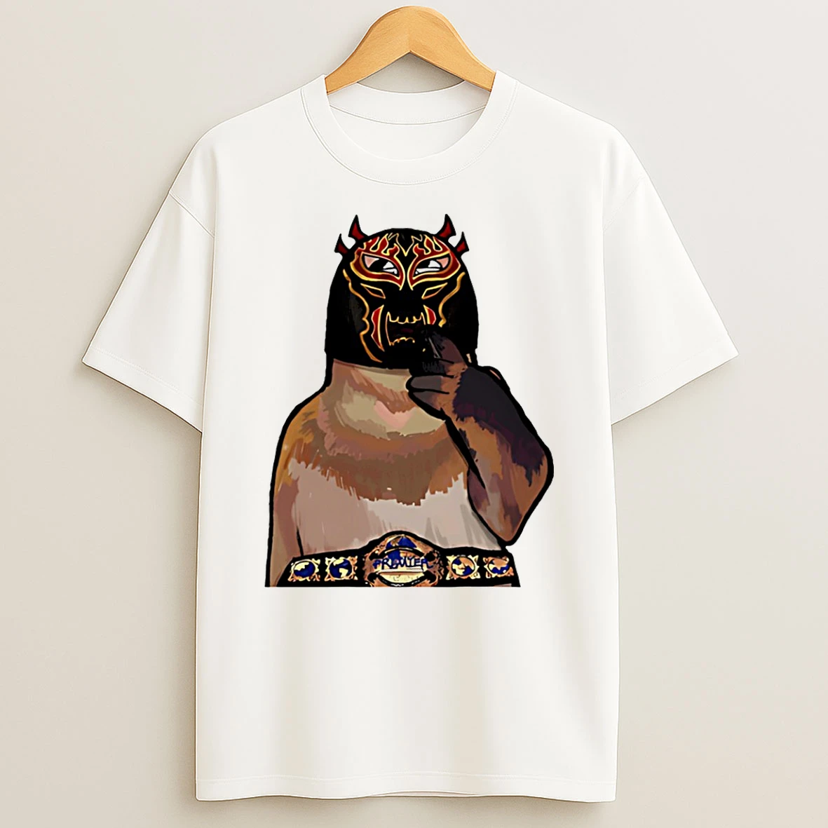 Crimson Beetle Thinking Monkey Red Mask Cartoon T Shirt