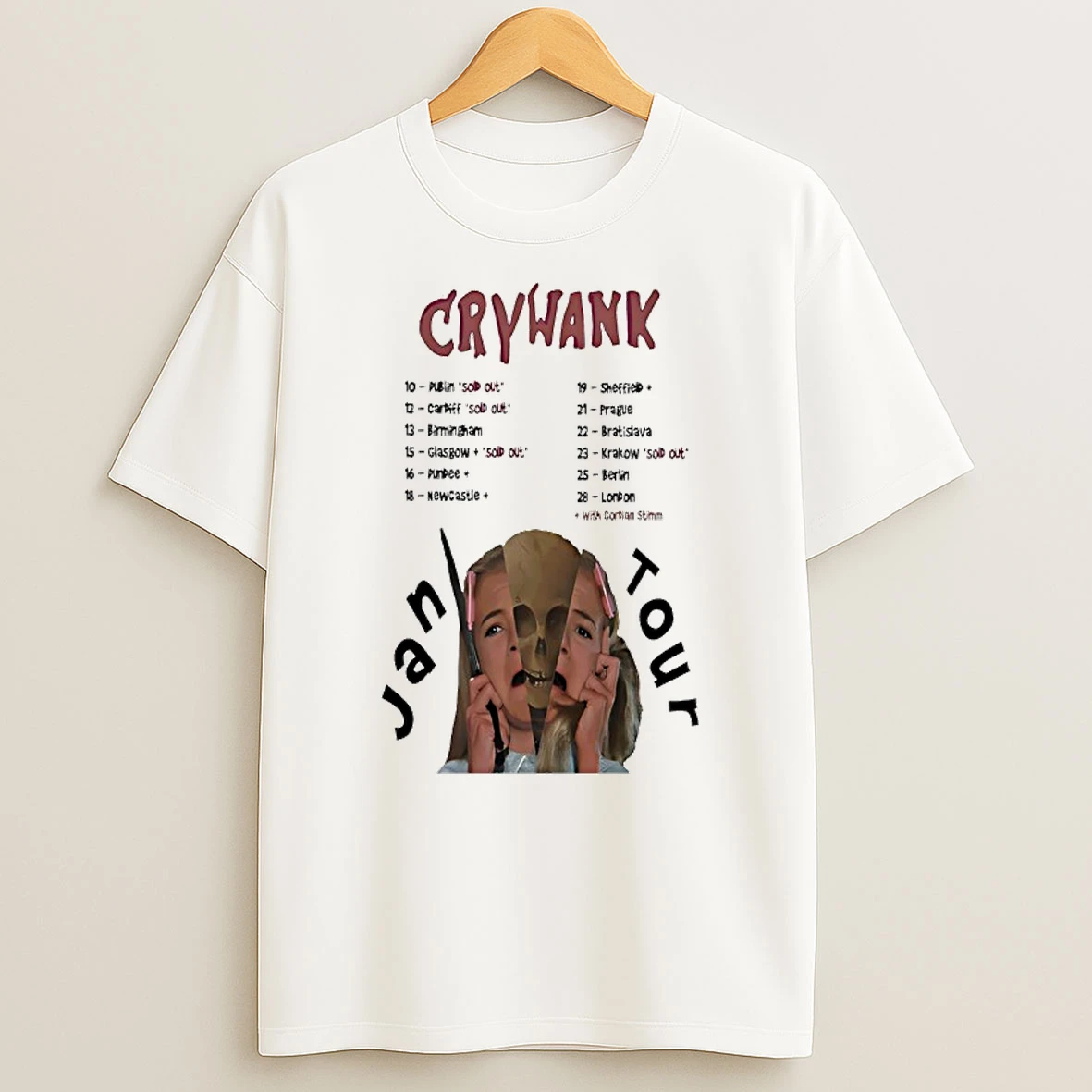 Crywank January 2026 Shows Tour T Shirt