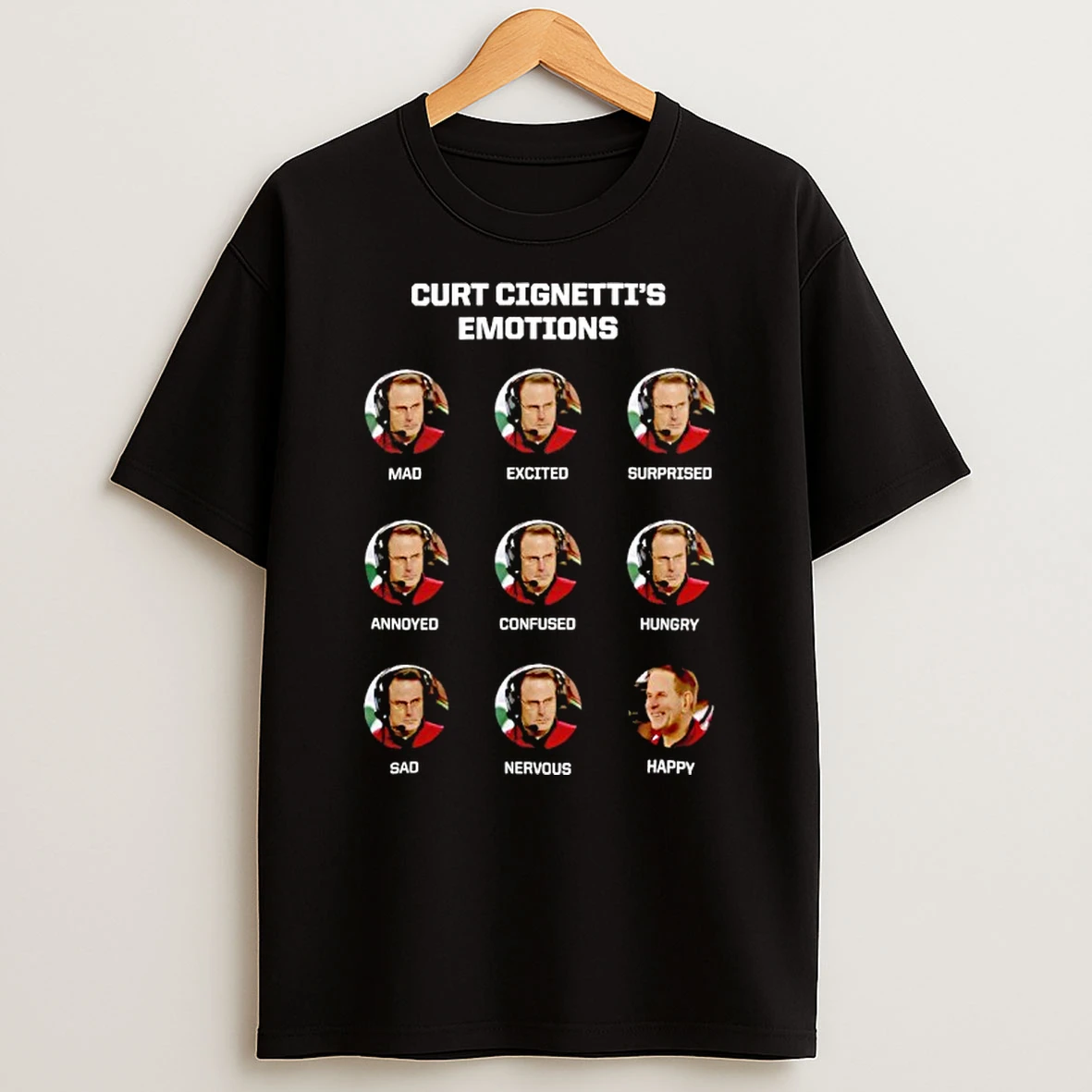 Curt Cignetti Man Of Many Faces Emotions Mad Excited Surprised Annoyed T Shirt