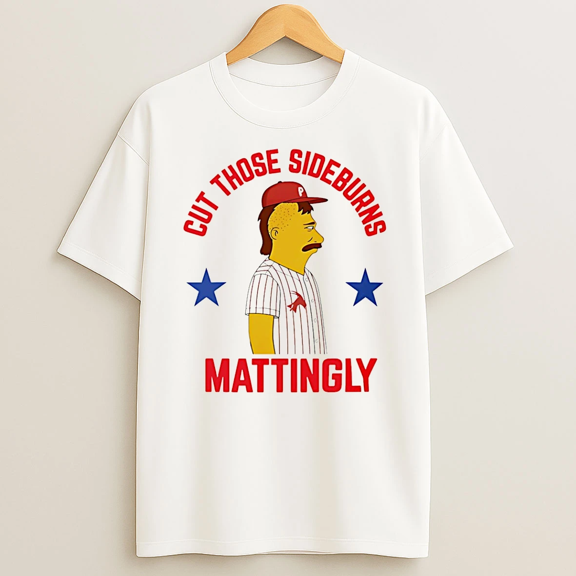 Cut Those Donnie Sideburns Mattingly Philadelphia Phillies Simpsons T Shirt