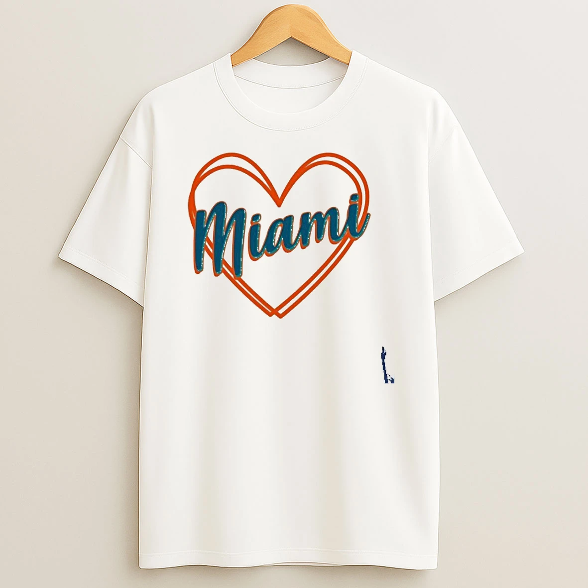 Cute Miami Sports Football Heart T Shirt