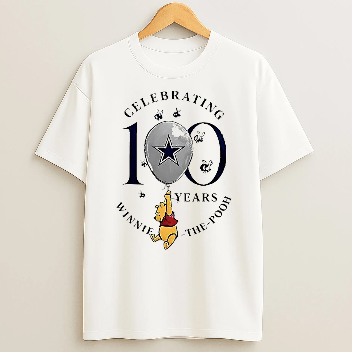 Dallas Cowboys X Winnie The Pooh 100th Anniversary T Shirt
