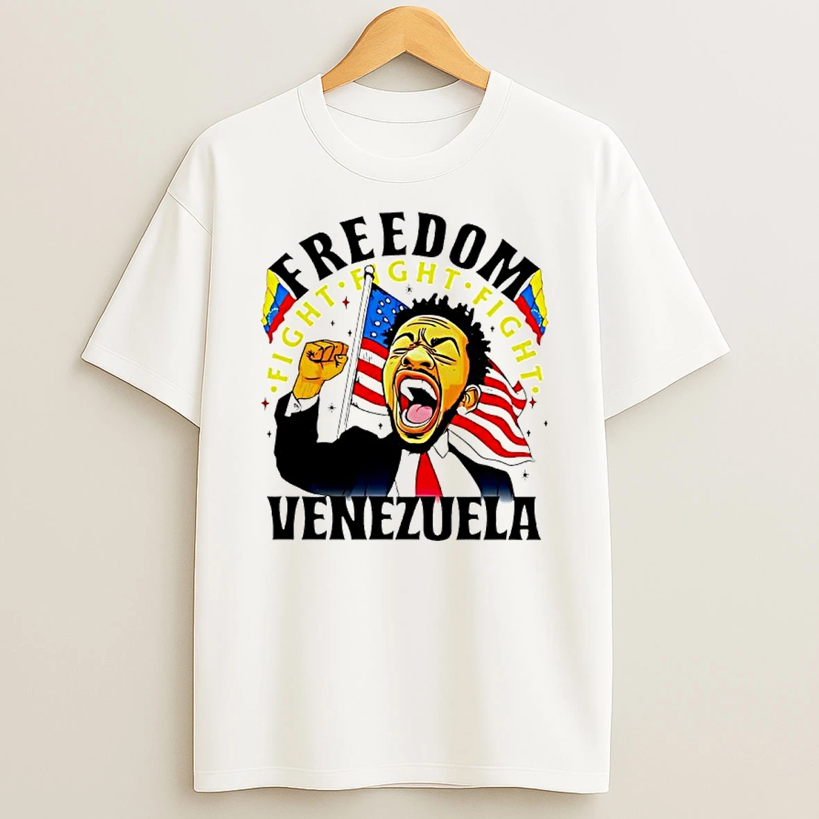 Dariusz Matecki Freedom Fight Fight Fight Justice For Venezuela Flag Graphic T Shirt