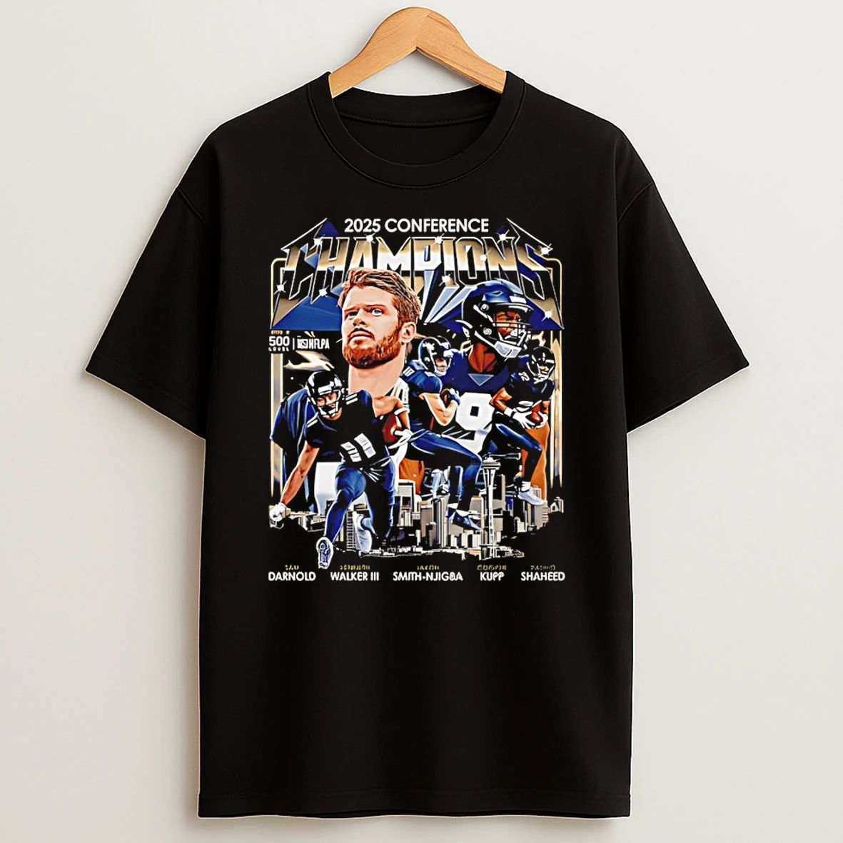 Darnold Walker Iii Smith Njigba Kupp Shaheed Seattle Seahawks Football 2025 Conference Champions T Shirt