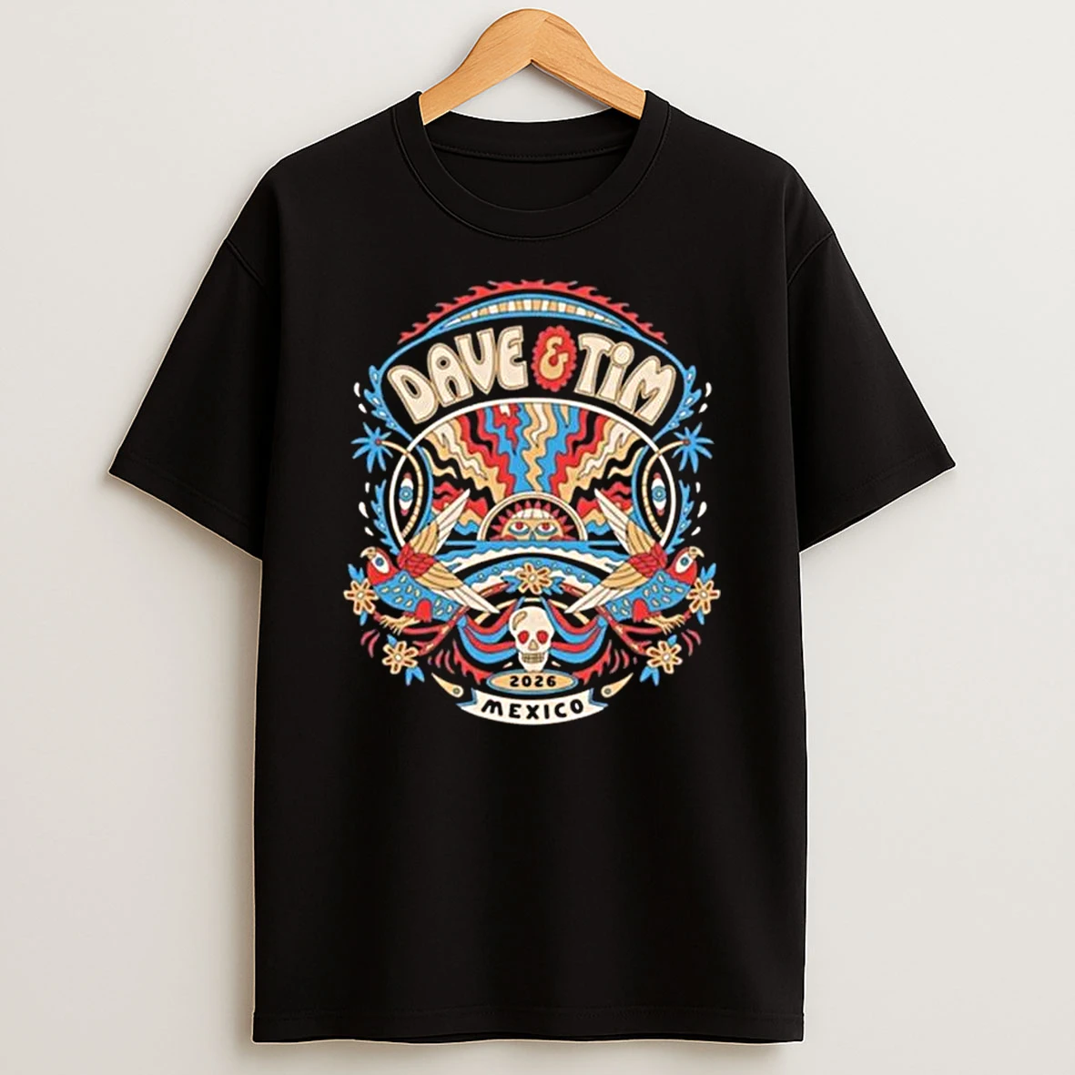 Dave Matthews Tim Reynolds Mexico Concerts 2026 Abstract Parrot T Shirt