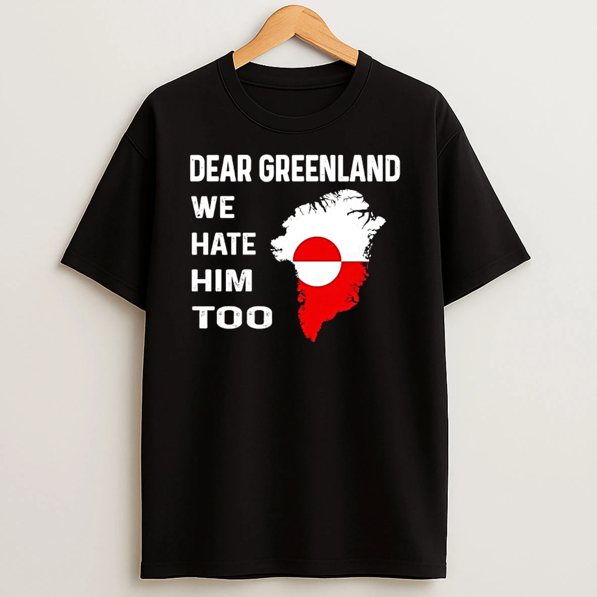 Dear Greenland We Hate Him Too Map T Shirt