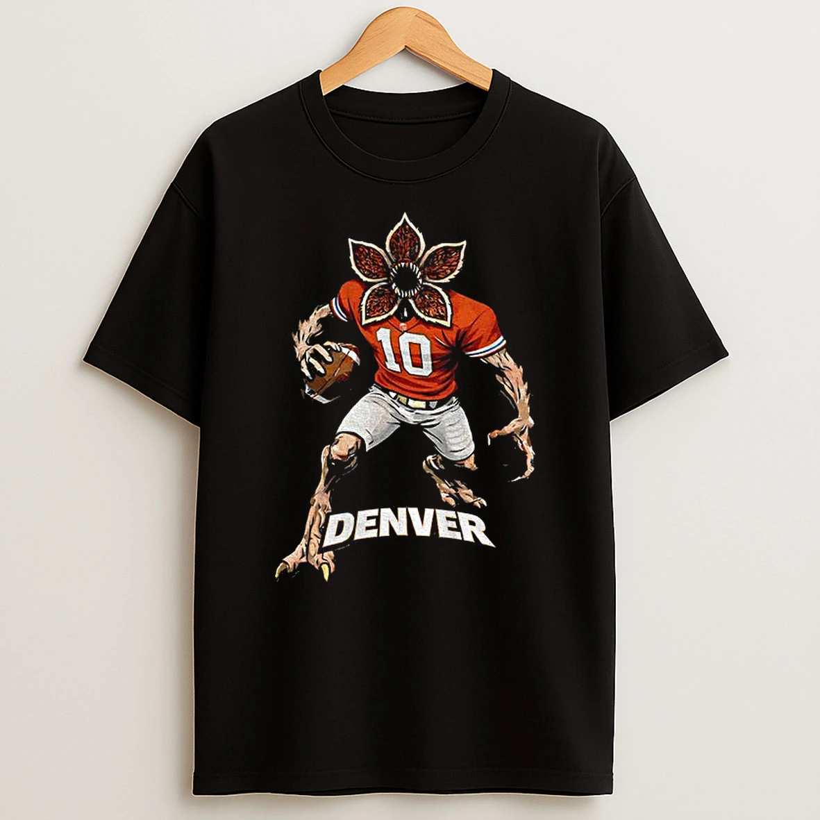 Demogorgon Nfl Broncos Denver Football X Stranger Things T Shirt