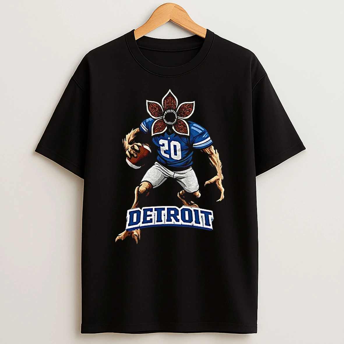 Demogorgon Nfl Detroit Lions Football X Stranger Things T Shirt