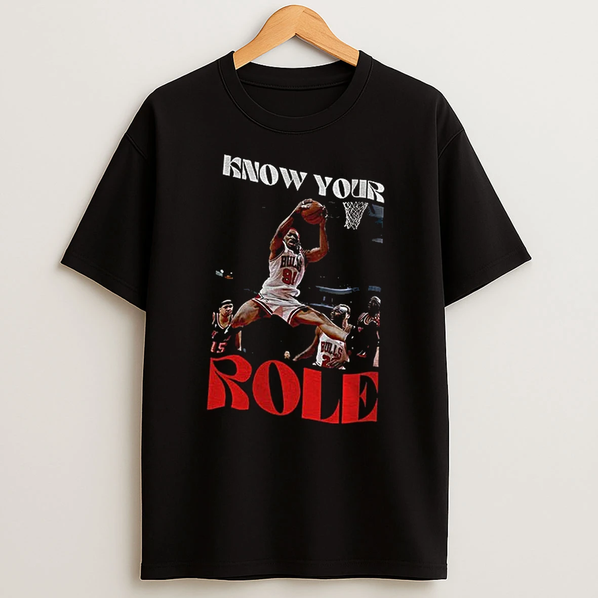 Dennis Rodman Chicago Bulls Know Your Role Basketball Vintage T Shirt